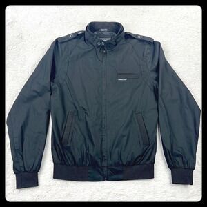 Vintage 80s Members Only Iconic Racer Jacket Mens Medium Black Made in Korea